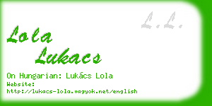 lola lukacs business card